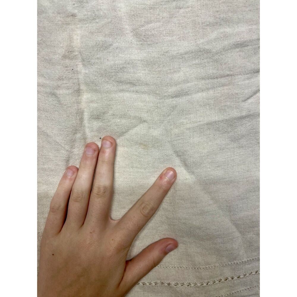 100% linen Talbots beige tank top with stitching details crewneck style size 4 - Picture 2 of 8